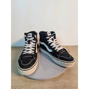 Vans Off The Wall Sk8-Hi Red High Top Sneakers Shoes Women Size 7.5 Black/White